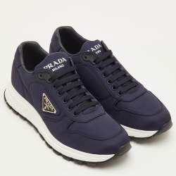 مملوكة مسبقًا حذاء رياضي برادا براكس 01 جلد أبيض ونايلون مقاس 41