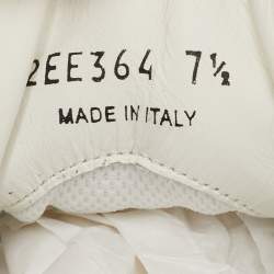 مملوكة مسبقًا حذاء رياضي برادا جلد أبيض/أزرق داونتاون بعنق قصير مقاس 41