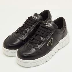 مملوكة مسبقًا حذاء رياضي برادا سبورتس أمريكاز كاب شبكة وجلد رصاصي/أسود عق منخفض مقاس 40