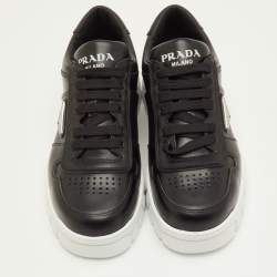 مملوكة مسبقًا حذاء رياضي برادا سبورتس أمريكاز كاب شبكة وجلد رصاصي/أسود عق منخفض مقاس 40