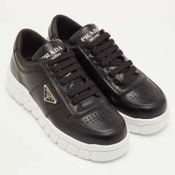 مملوكة مسبقًا حذاء رياضي برادا سبورتس أمريكاز كاب شبكة وجلد رصاصي/أسود عق منخفض مقاس 40