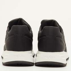 Pre Owned حذاء رياضي برادا براكس جلد أسود منخفض من أعلى مقاس 43