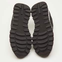 Pre Owned حذاء رياضي برادا براكس جلد أسود منخفض من أعلى مقاس 43