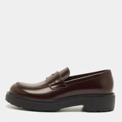 مملوكة مسبقًا Prada Size 42 Dark Brown Leather Penny Loafers