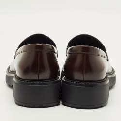 مملوكة مسبقًا Prada Size 42 Dark Brown Leather Penny Loafers
