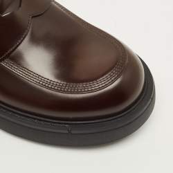 مملوكة مسبقًا Prada Size 42 Dark Brown Leather Penny Loafers