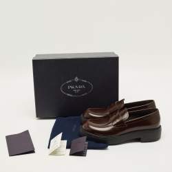 مملوكة مسبقًا Prada Size 42 Dark Brown Leather Penny Loafers
