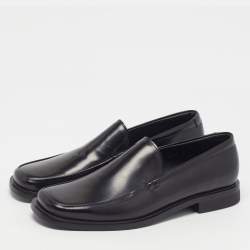Pre Owned Prada Size 42.5 Black Leather Square Toe Loafers
