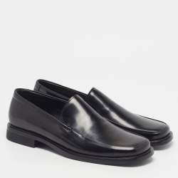 Pre Owned Prada Size 42.5 Black Leather Square Toe Loafers