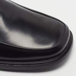 Pre Owned Prada Size 42.5 Black Leather Square Toe Loafers