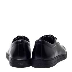 Prada Black Leather Lace Up Sneakers Size 45