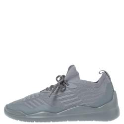 Prada Grey Knit Fabric Toblach Low Top Sneakers Size 42.5