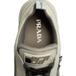 Pre Owned Prada White Leather Mechano Low Top Sneakers Size 45