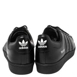 Pre Owned Prada x Adidas Black Leather Superstar Low Top Sneakers Size 44 2/3