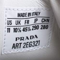 Pre Owned Prada x Adidas White/Black Leather Superstar Low Top Sneakers Size 45 1/3