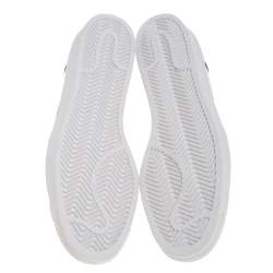 Pre Owned Prada x Adidas White/Black Leather Superstar Low Top Sneakers Size 45 1/3