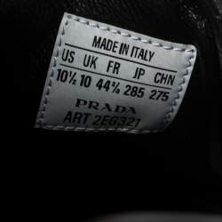 Pre Owned حذاء رياضي برادا x أديداس سوبرستار منخفض من أعلى جلد أسود مقاس 44 2/3