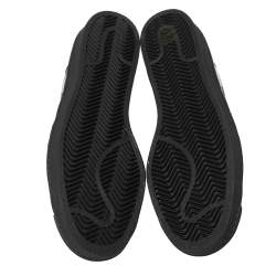 Pre Owned حذاء رياضي برادا x أديداس سوبرستار منخفض من أعلى جلد أسود مقاس 44 2/3