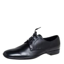 Prada Black Leather Lace Up Derby Size 41