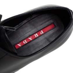 Prada Black Leather Lace Up Derby Size 41
