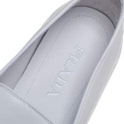 Pre Owned Prada Saint Tropez White Leather Slip-On Sneakers Size 43