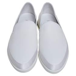 Pre Owned Prada Saint Tropez White Leather Slip-On Sneakers Size 43
