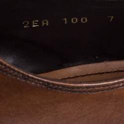 Pre Owned حذاء ديربى برادا أربطة جلد بنى مقاس 41 