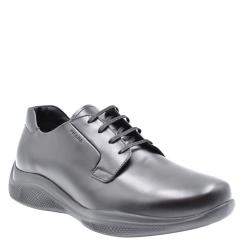 Prada Black Brushed Leather Toblach Sneakers Size EU 43