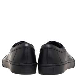 Prada Black Leather Low Top Sneakers Size 44