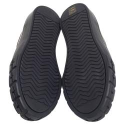 Prada Black Leather Low Top Sneakers Size 44