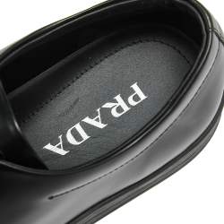 مملوكة مسبقًا حذاء رياضي برادا جلد أسود عنق منخفض مقاس 42.5