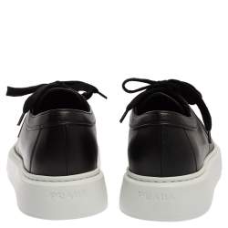 Pre Owned Prada Black Leather Low Top Sneakers Size 41