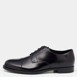 Prada Black Leather Lace Up Oxfords Size 41