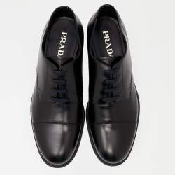 Prada Black Leather Lace Up Oxfords Size 41