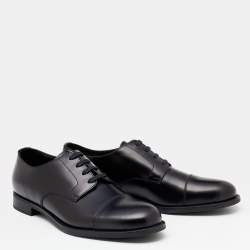 Prada Black Leather Lace Up Oxfords Size 41