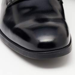 Pre Owned Prada Black Leather Lace Up Oxfords Size 41.5