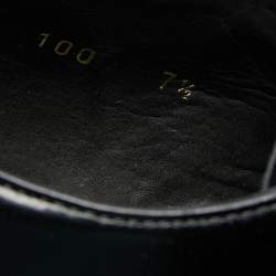 Pre Owned Prada Black Leather Lace Up Oxfords Size 41.5