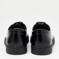 Prada Black Leather Lace Up Sneakers Size 41