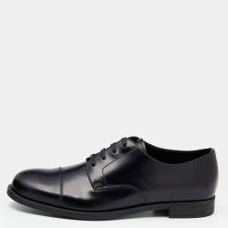 Prada Black Leather Lace Up Oxfords Size 41