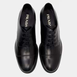 Prada Black Leather Lace Up Oxfords Size 41