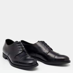 Prada Black Leather Lace Up Oxfords Size 41