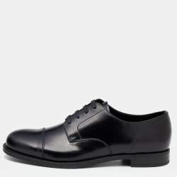 Prada Black Leather Lace Up Oxfords Size 41