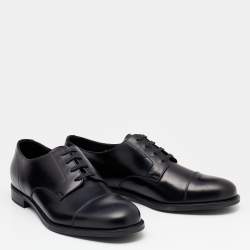 Prada Black Leather Lace Up Oxfords Size 41