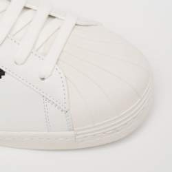 Prada x Adidas White/Black Leather Superstar Low Top Sneakers  Size 44.5