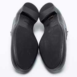 Pre Owned Prada Black Saffiano Leather Penny Slip On Loafers Size 43.5