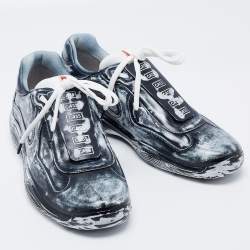 مملوكة مسبقًا Cass x Prada Black/White America's Cup Sust4in Low-Top Sneakers Size 43