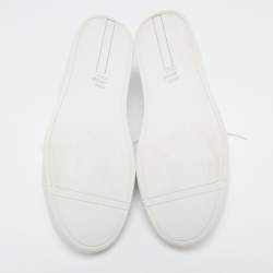 Pre Owned Prada White/Black Leather Low Top Sneakers  Size 44.5