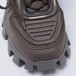 Prada Grey Knit Fabric and Rubber Cloudbust Thunder Sneakers Size 42.5