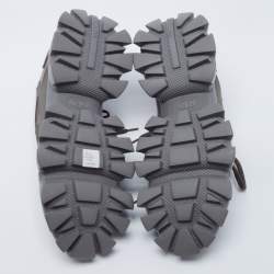 Prada Grey Knit Fabric and Rubber Cloudbust Thunder Sneakers Size 42.5