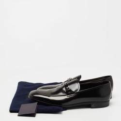 Prada Black Leather Slip On Loafers Size 42
